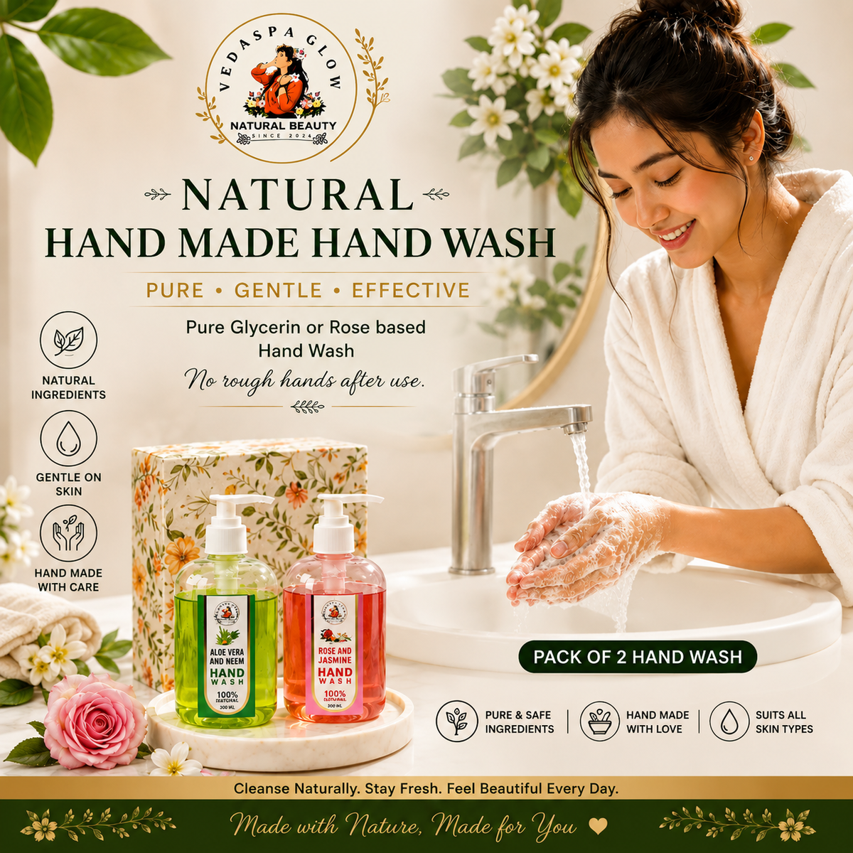 Rose & Jasmine Hand Wash – 200 ml