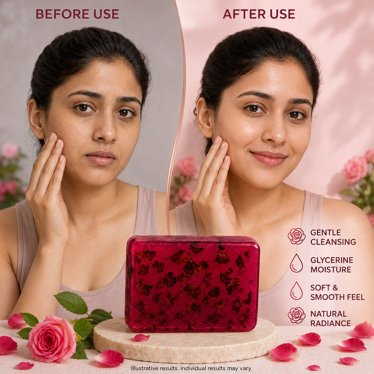 Rose & Jasmine  Glycerine Bath Soap – (100 gm Soap)