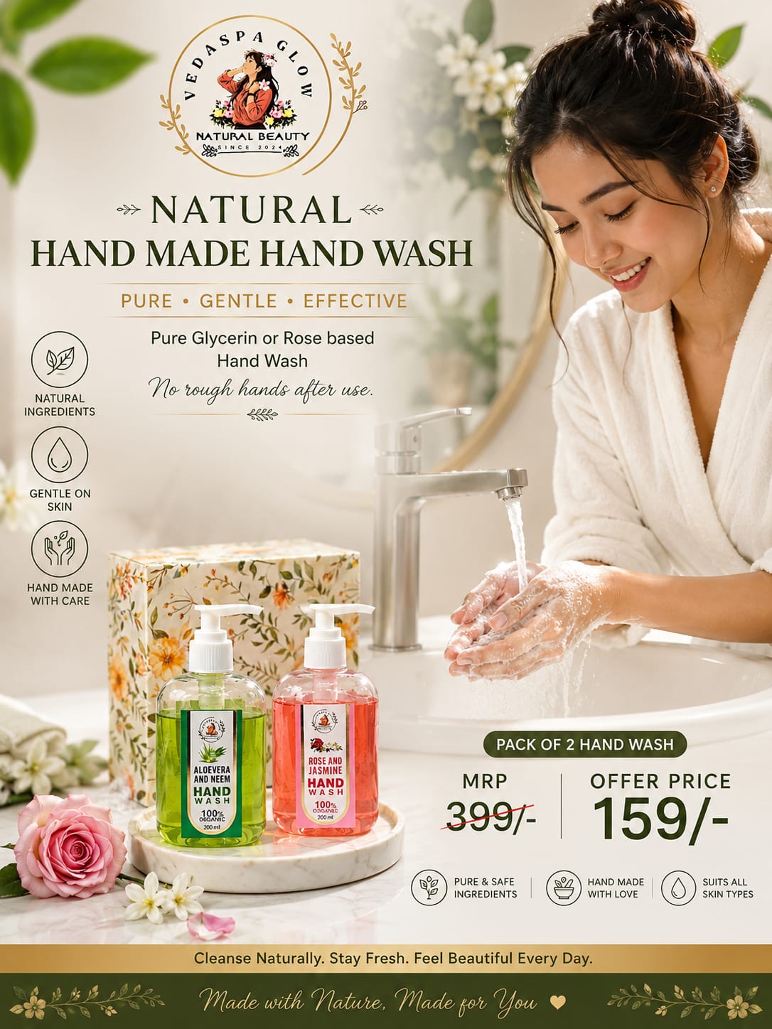 Rose & Jasmine Hand Wash – 200 ml
