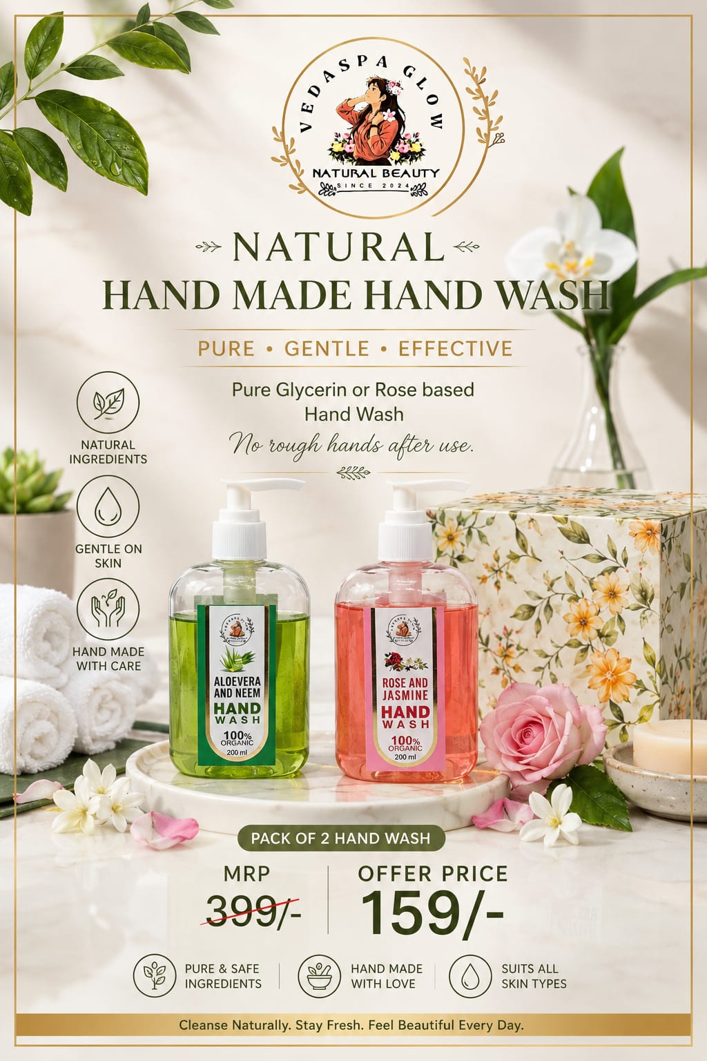 Rose & Jasmine Hand Wash – 200 ml