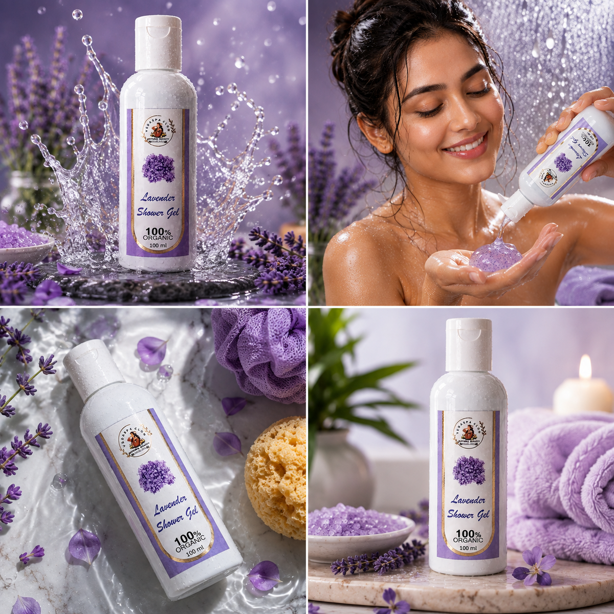 Lavender Shower Gel four image product gallery