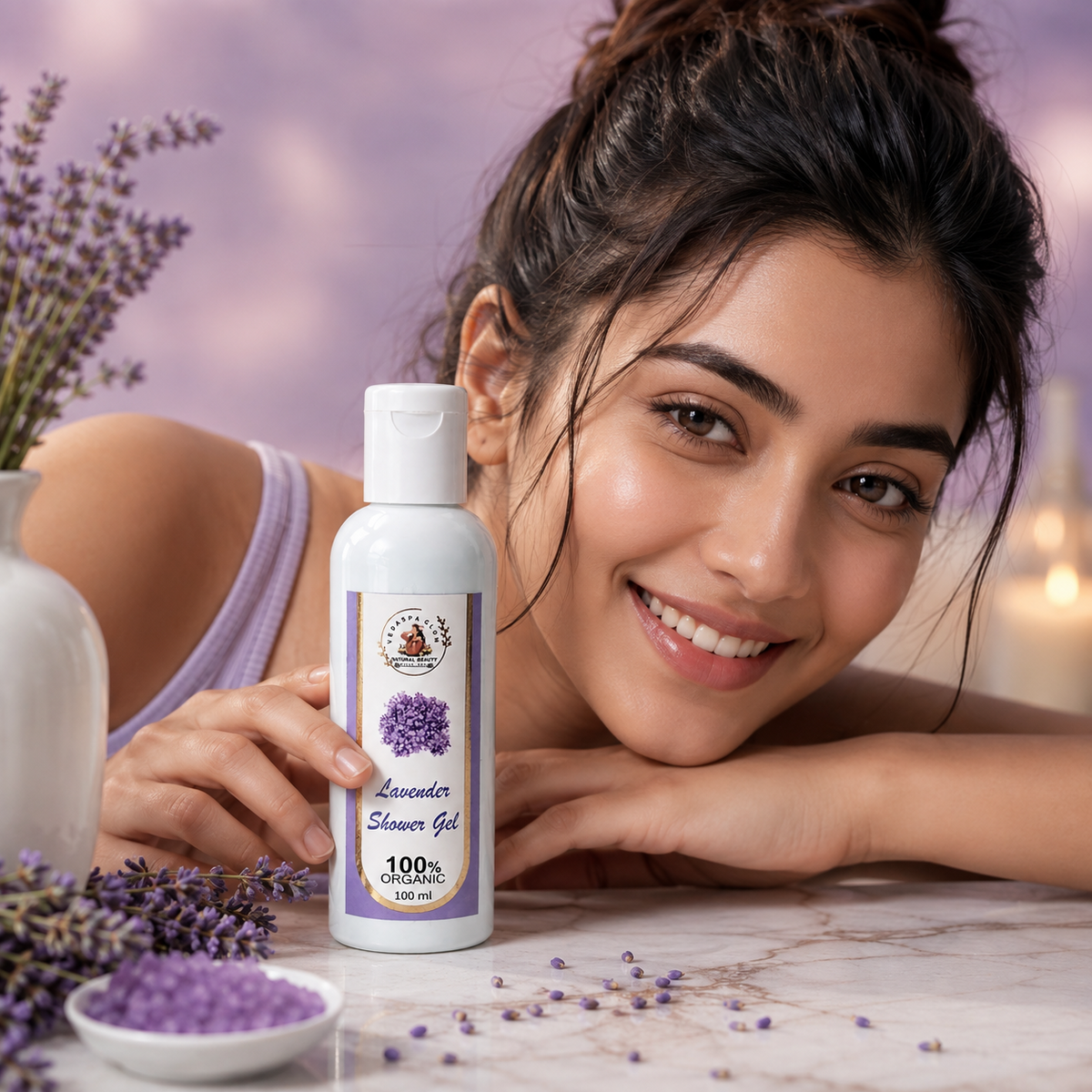 VedaSpa Glow Lavender Shower Gel lifestyle image