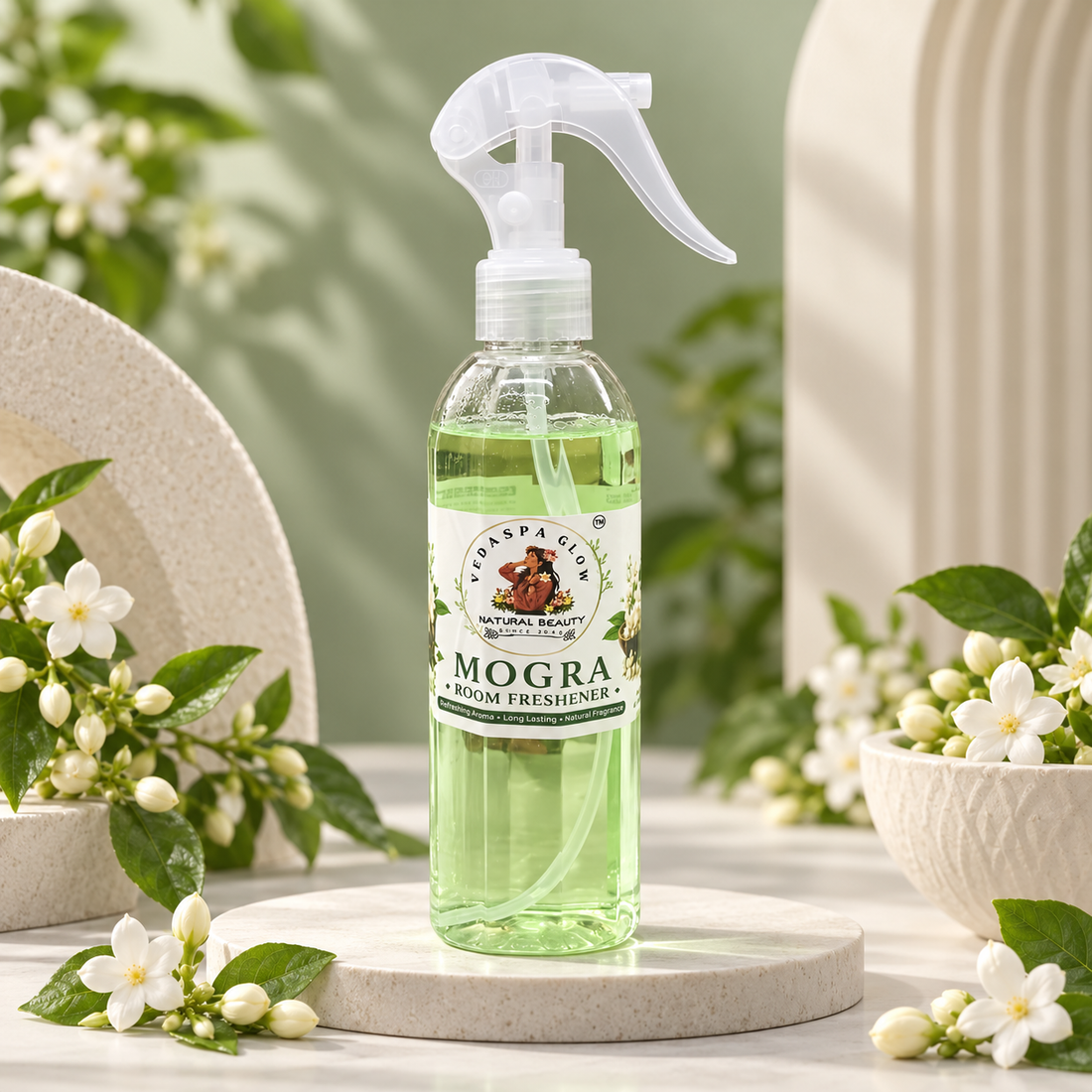 VEDASPA GLOW Mogra Room Freshener premium product showcase