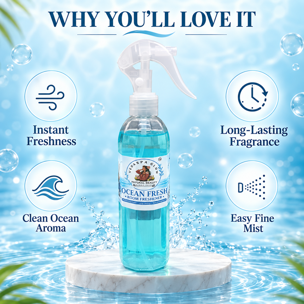 Benefits of VEDASPA GLOW Ocean Fresh Room Freshener