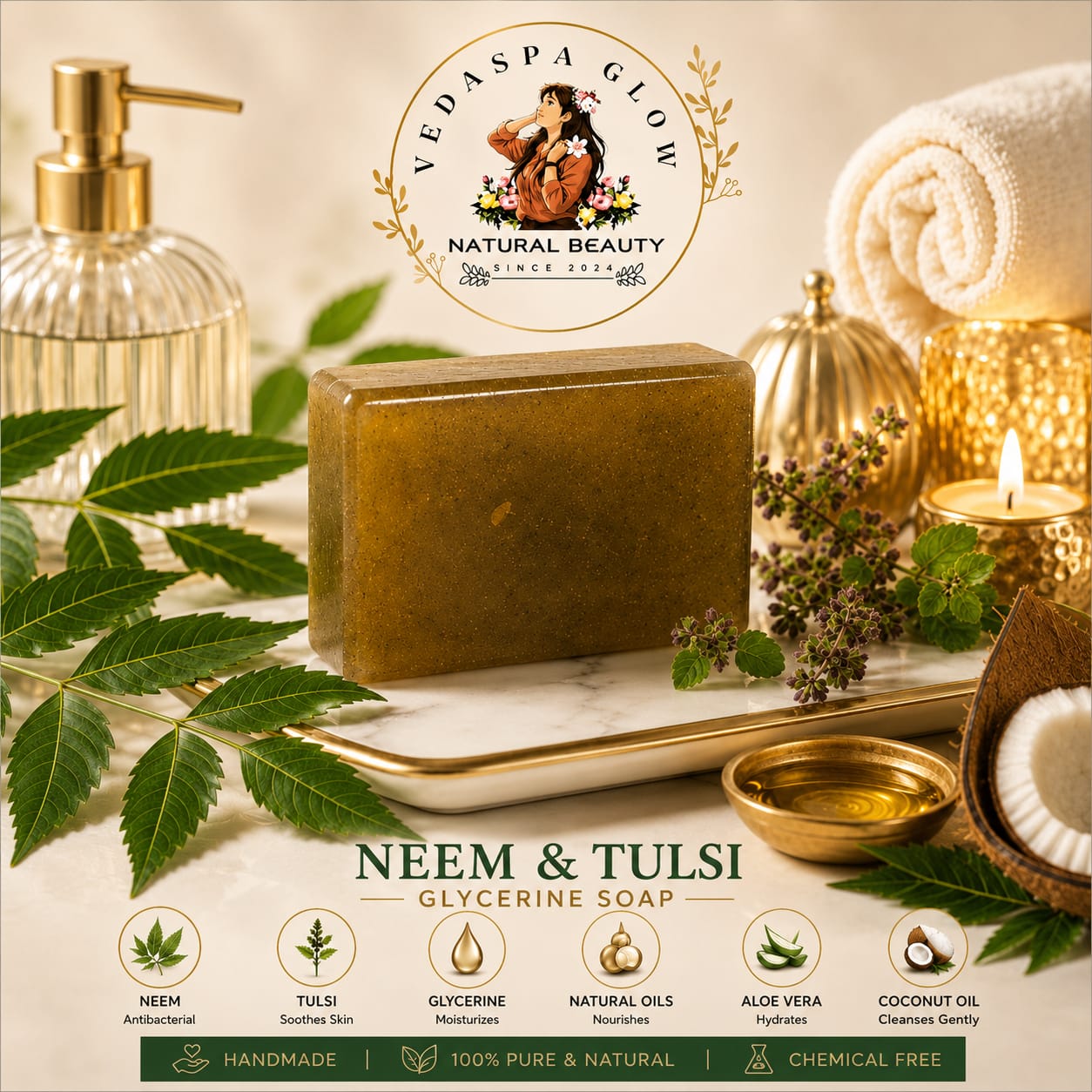 NEEM & TULSI GLYCERIN SOAP PACK OF 3